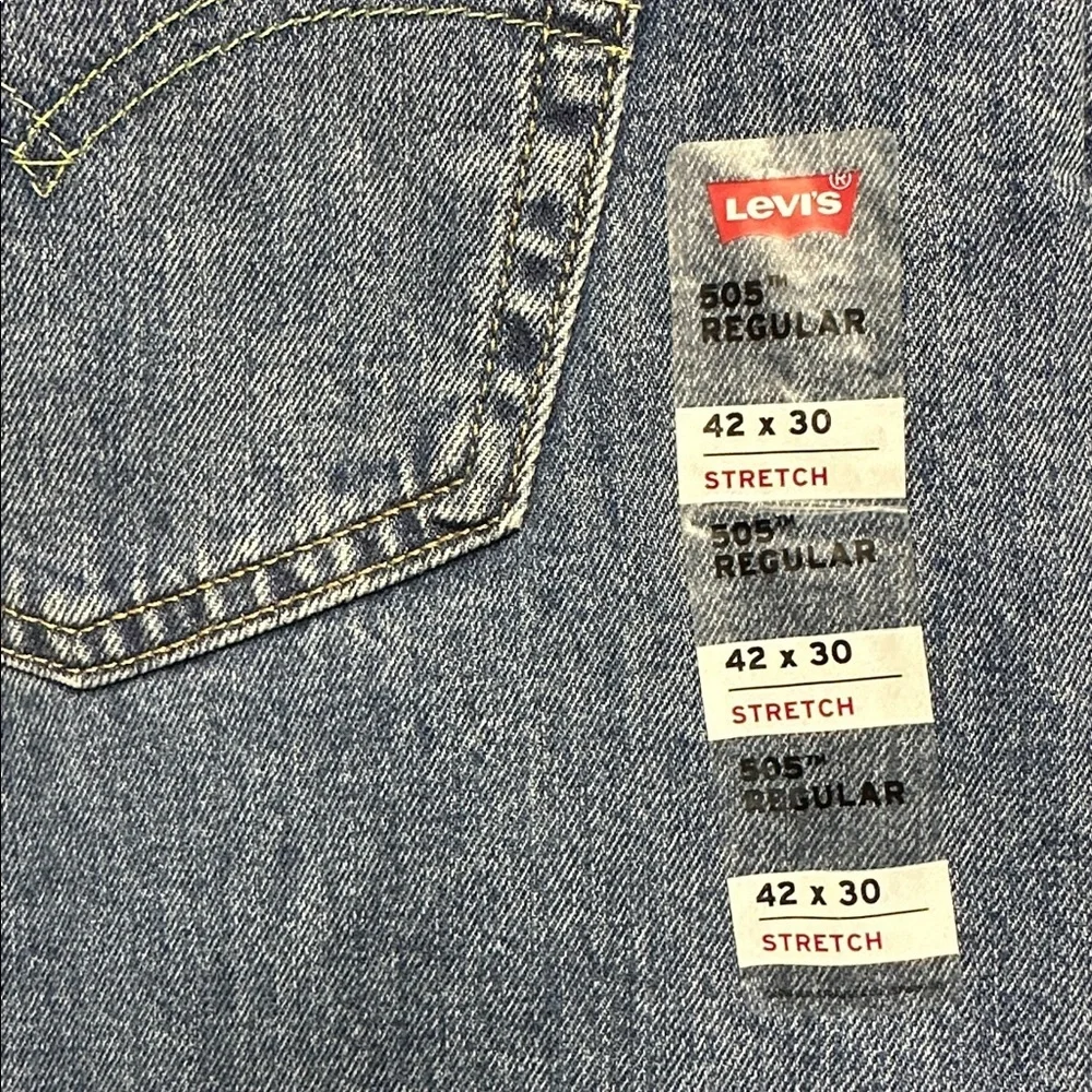 Levi's Men's Blue Jeans light 505 regular 42 / 30 denim - Picture 4 of 8
